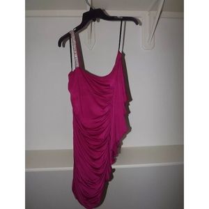 Pink One-Shoulder Cocktail Dress